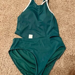 Athleta Deep Teal Bikini Set, top, Sz. Med. bottom Sz. Lg